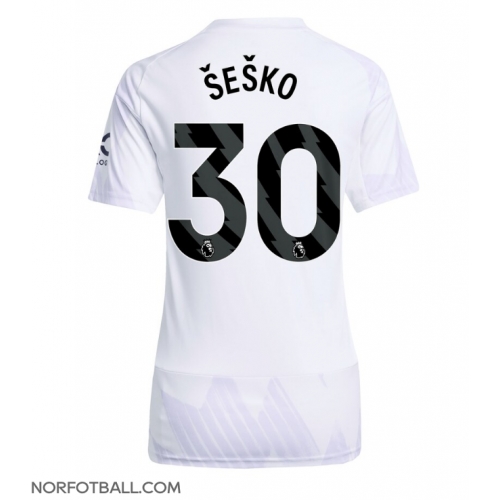 Billige Fotballdrakt Manchester United Benjamin Sesko #30 Replika Bortedrakt Dame 2025-26 Kortermet Billige Fotballdrakt Manchester United Benjamin Sesko #30 Replika Bortedrakt Dame 2025-26 Kortermet